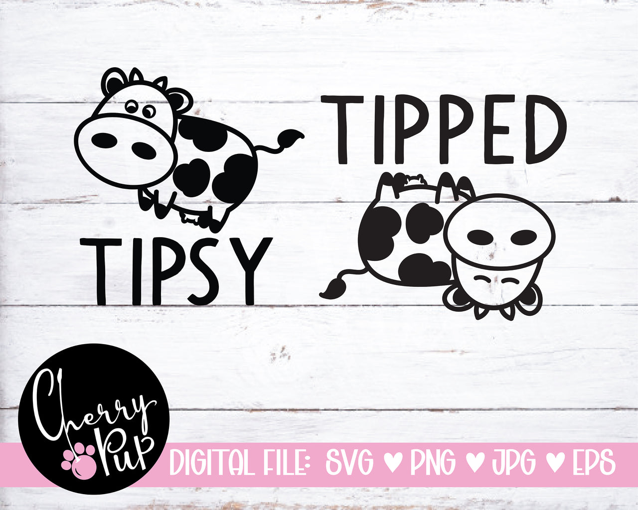 Tipsy and Tipped Cow SVG