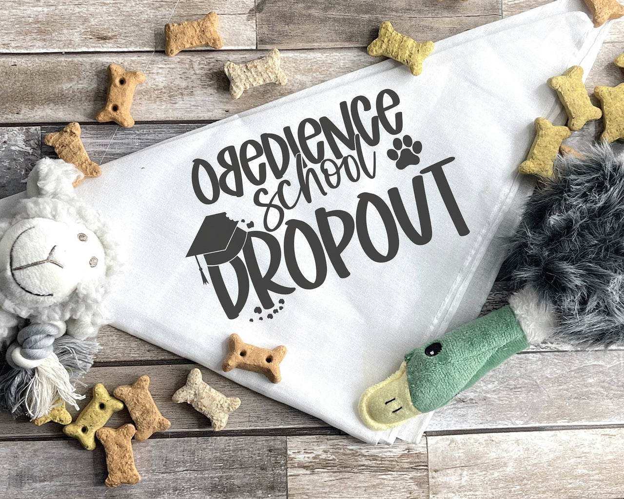 Obedience School Dropout Dog Bandana SVG