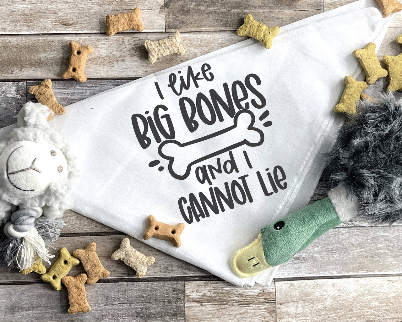 I Like Big Bones And I Cannot Lie Dog Bandana SVG