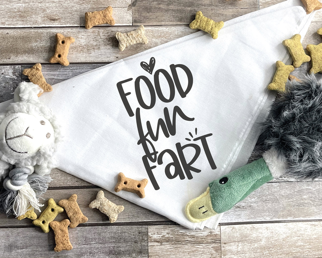 Food Fun Fart Dog Bandana SVG