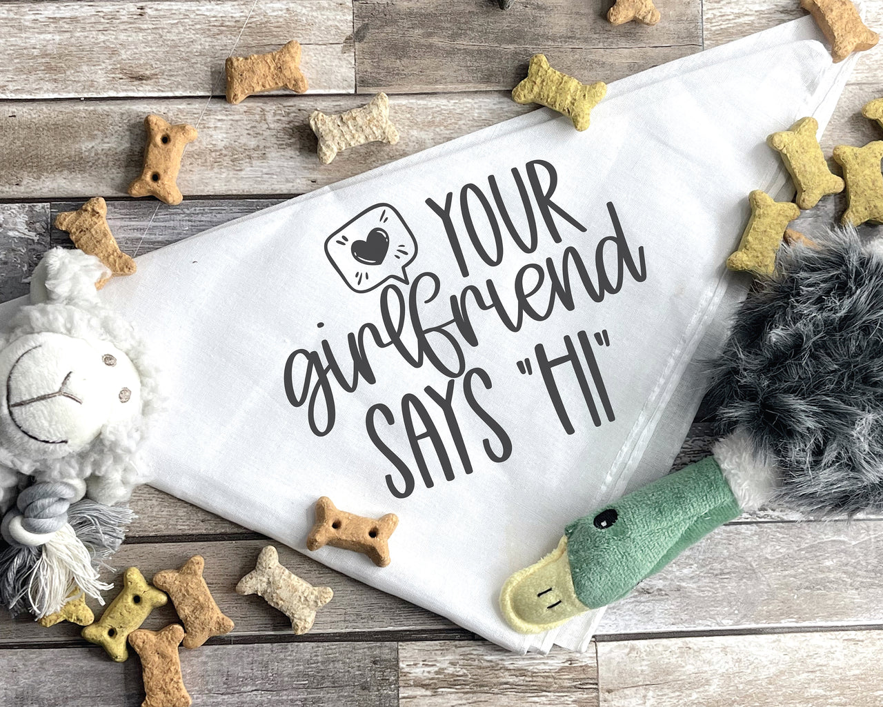 Your Girlfriend Says Hi Dog Bandana SVG