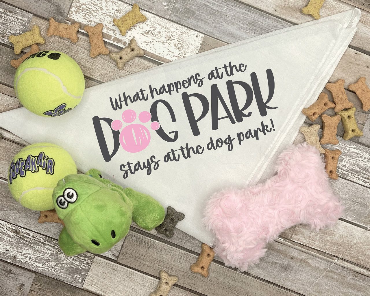 What Happens At The Dog Park Dog Bandana SVG