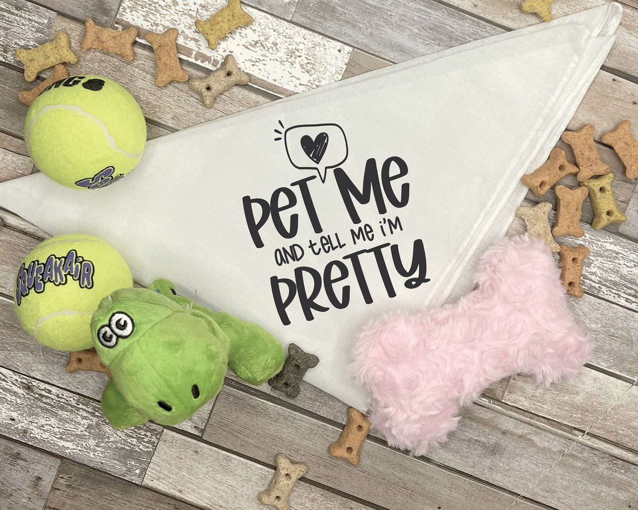 Pet Me & Tell Me I'm Pretty Dog Bandana SVG