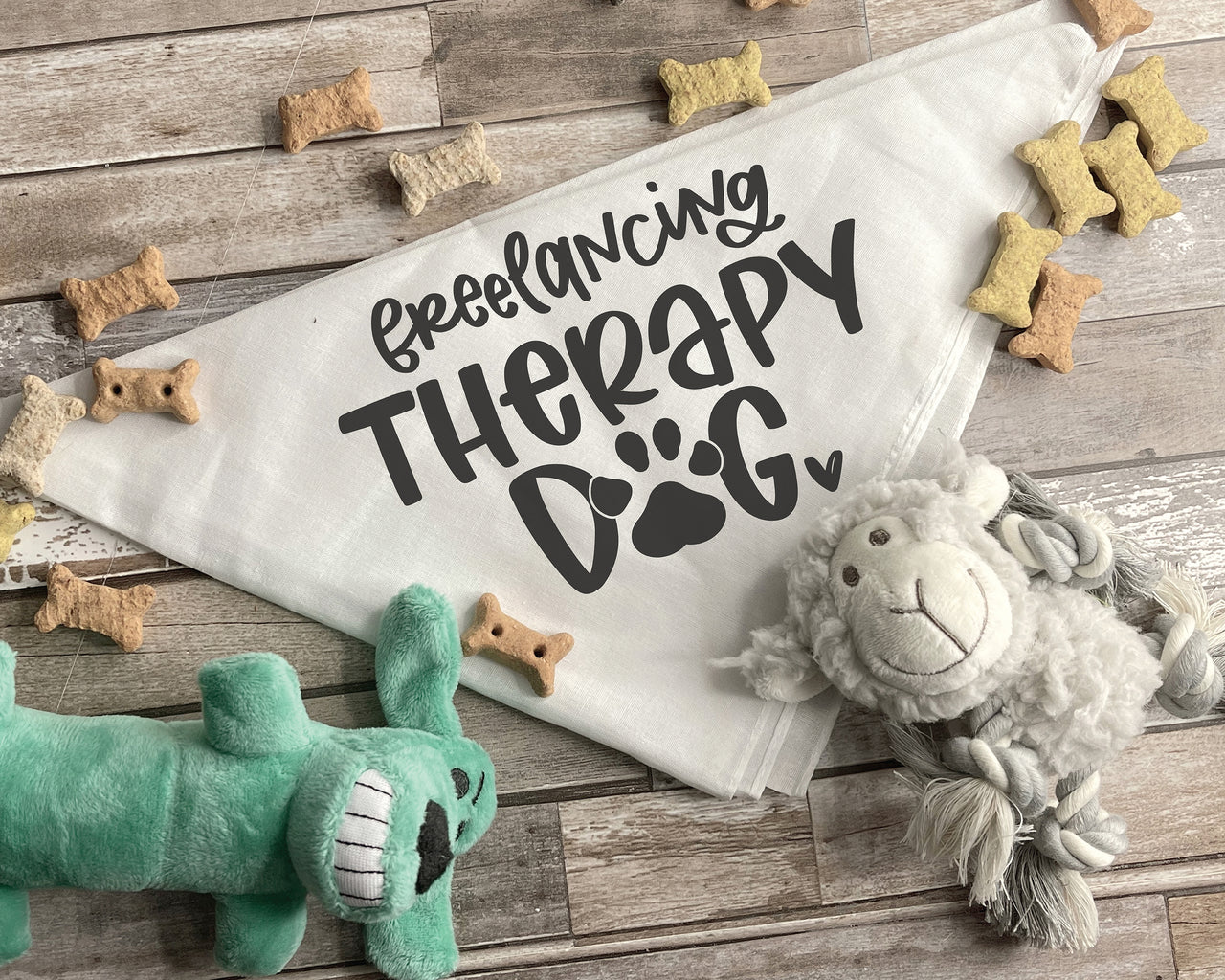 Freelancing Therapy Dog Bandana SVG