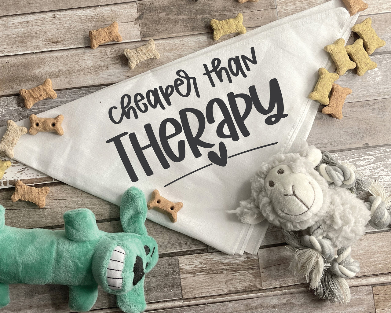 Cheaper Than Therapy Dog Bandana SVG