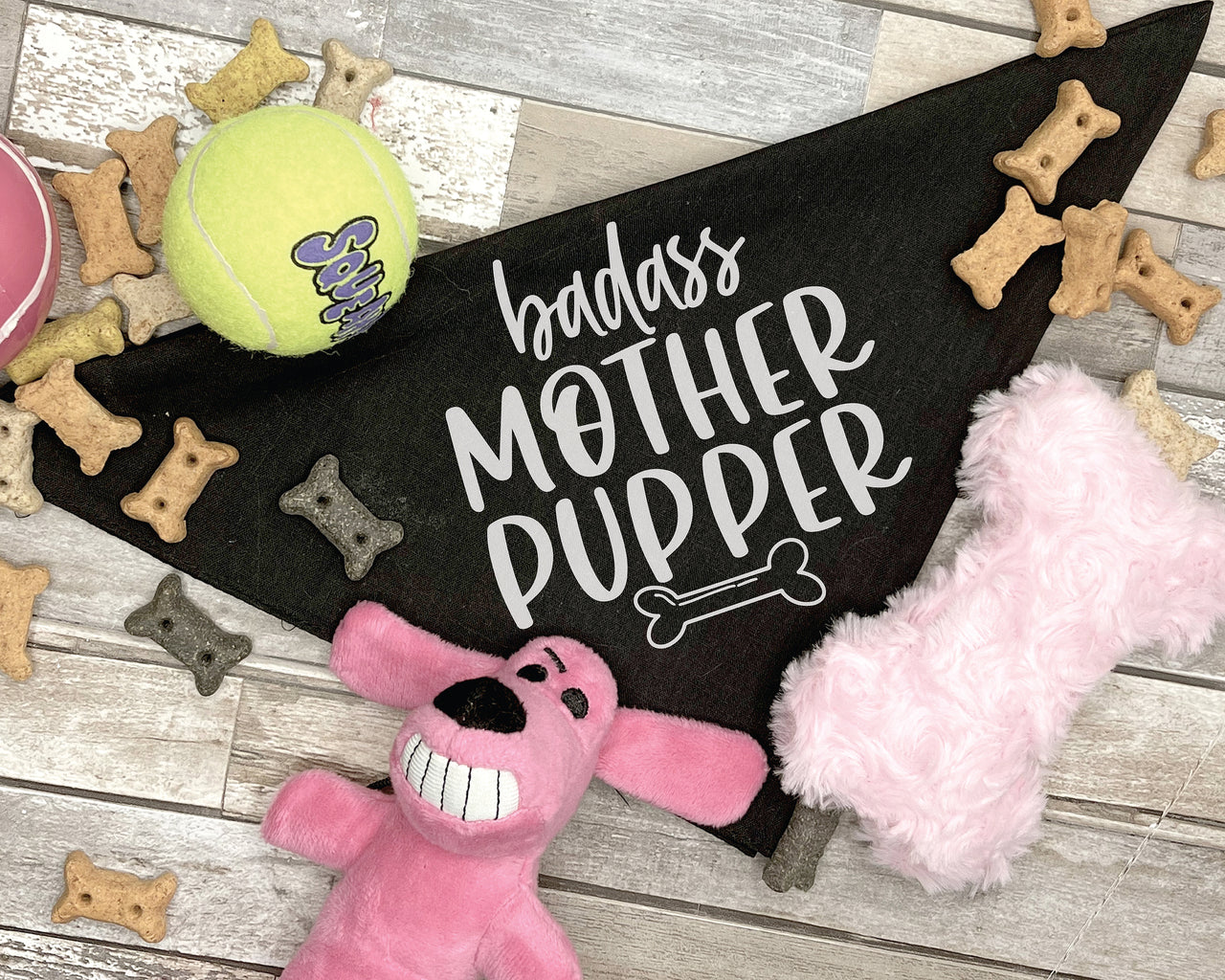 Badass Mother Pupper Dog Bandana SVG