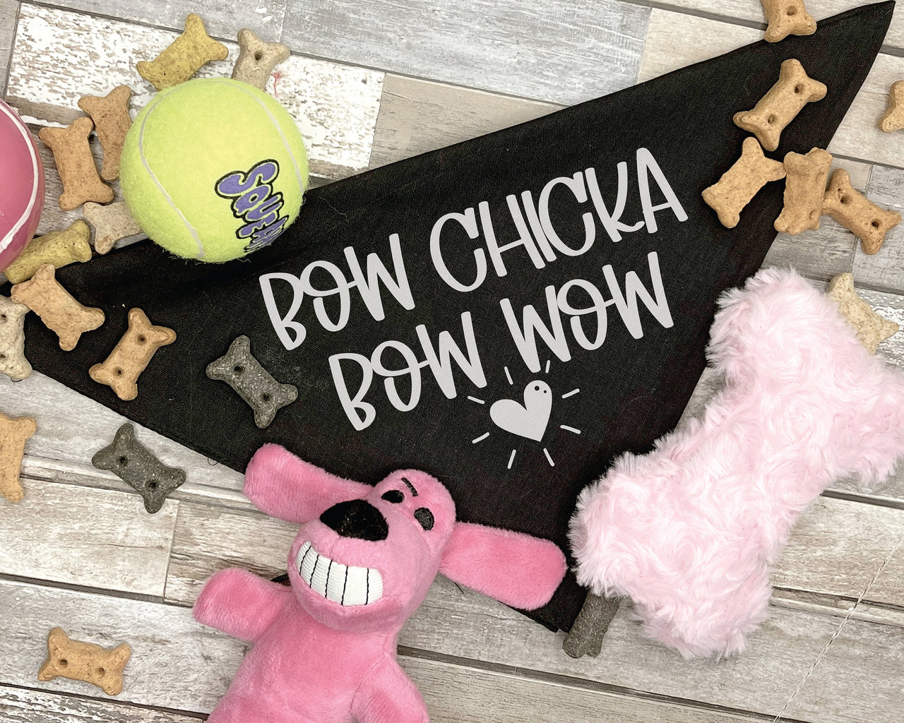 Bow Chica Bow Wow Dog Bandana SVG