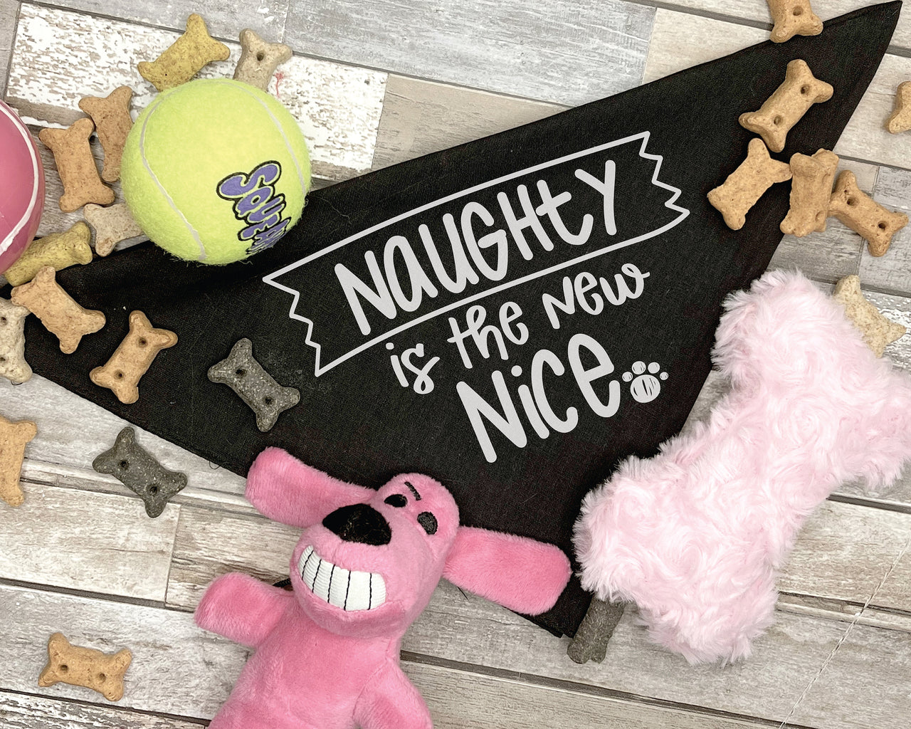 Naughty Is The New Nice Dog Bandana SVG