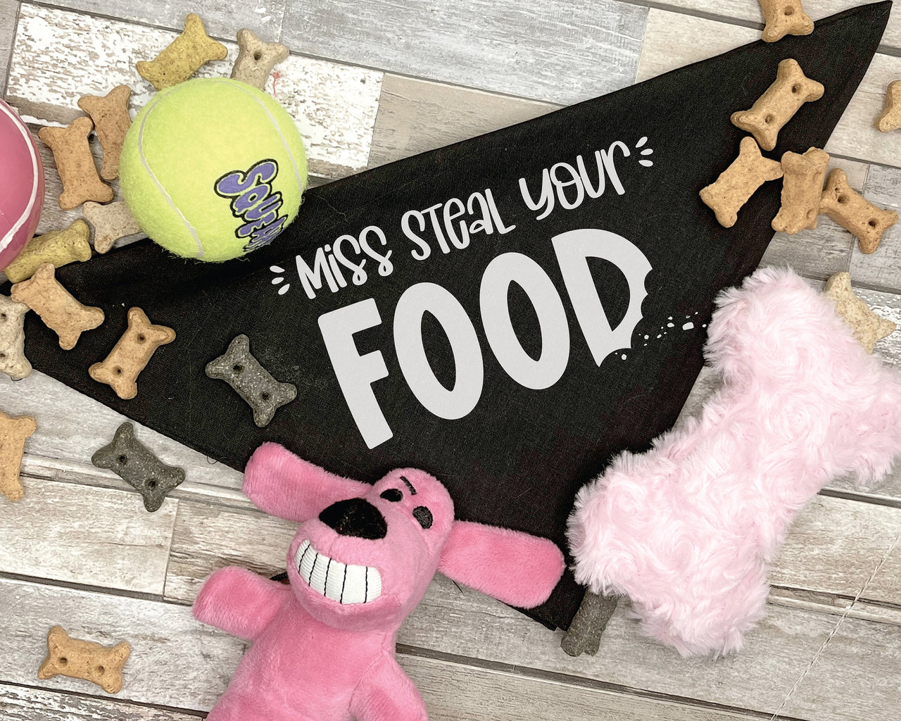 Miss Steal Your Food Dog Bandana SVG