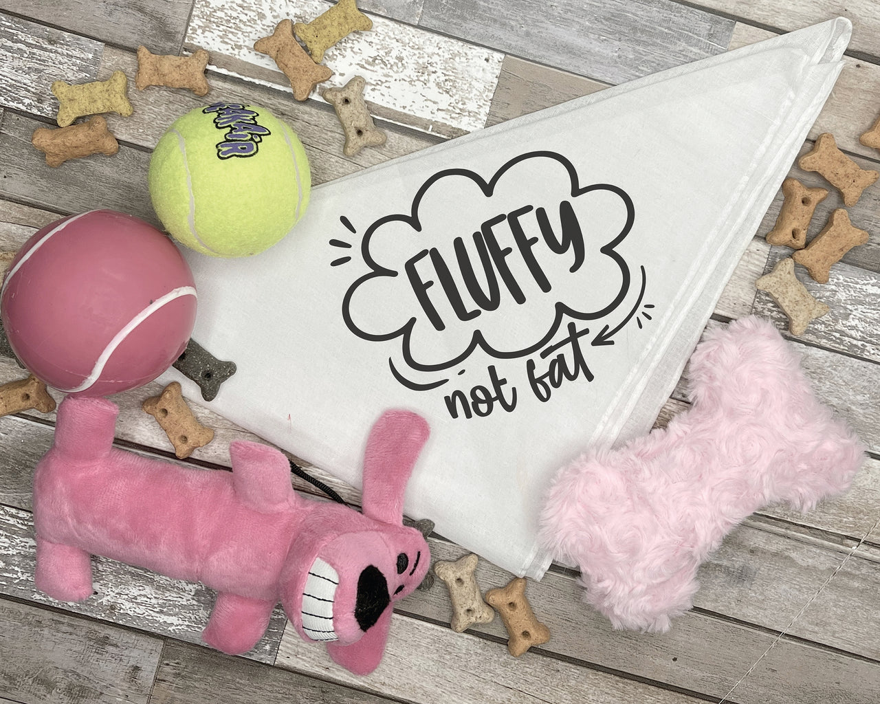 Fluffy Not Fat Dog Bandana SVG