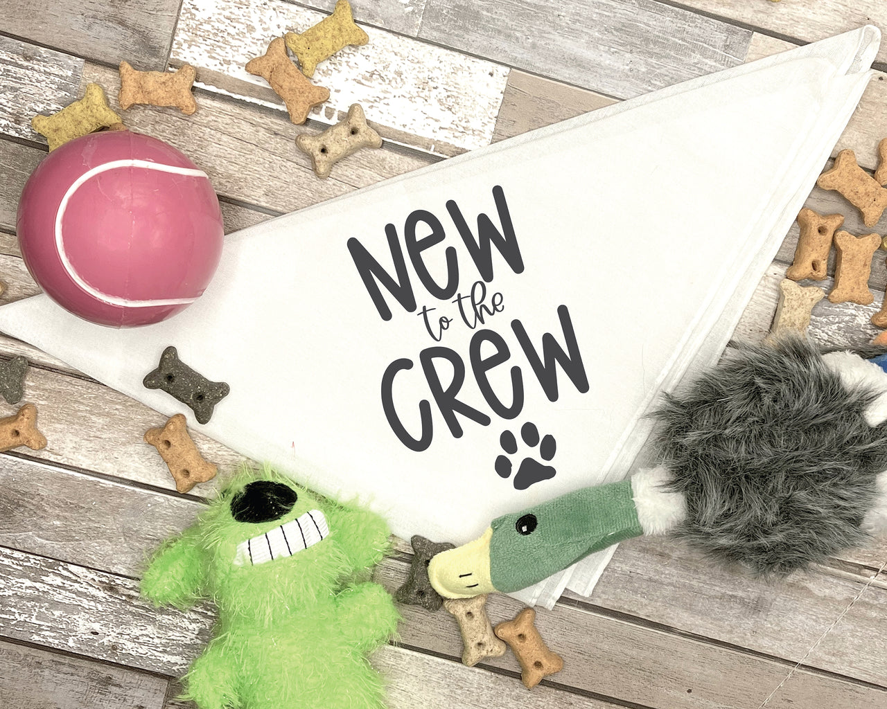 New To The Crew Dog Bandana SVG