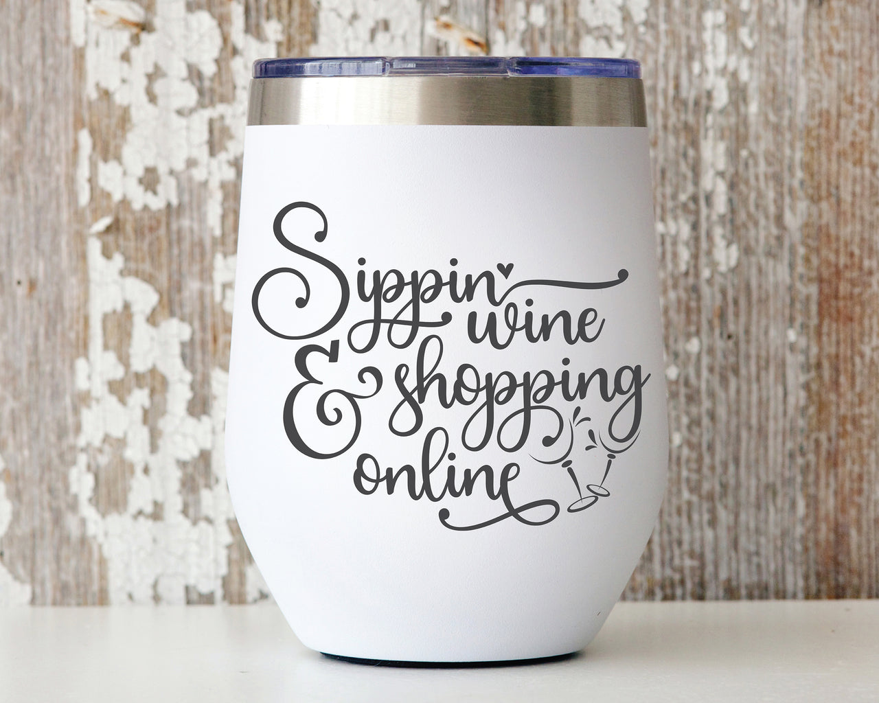 Sippin' Wine And Shopping Online SVG