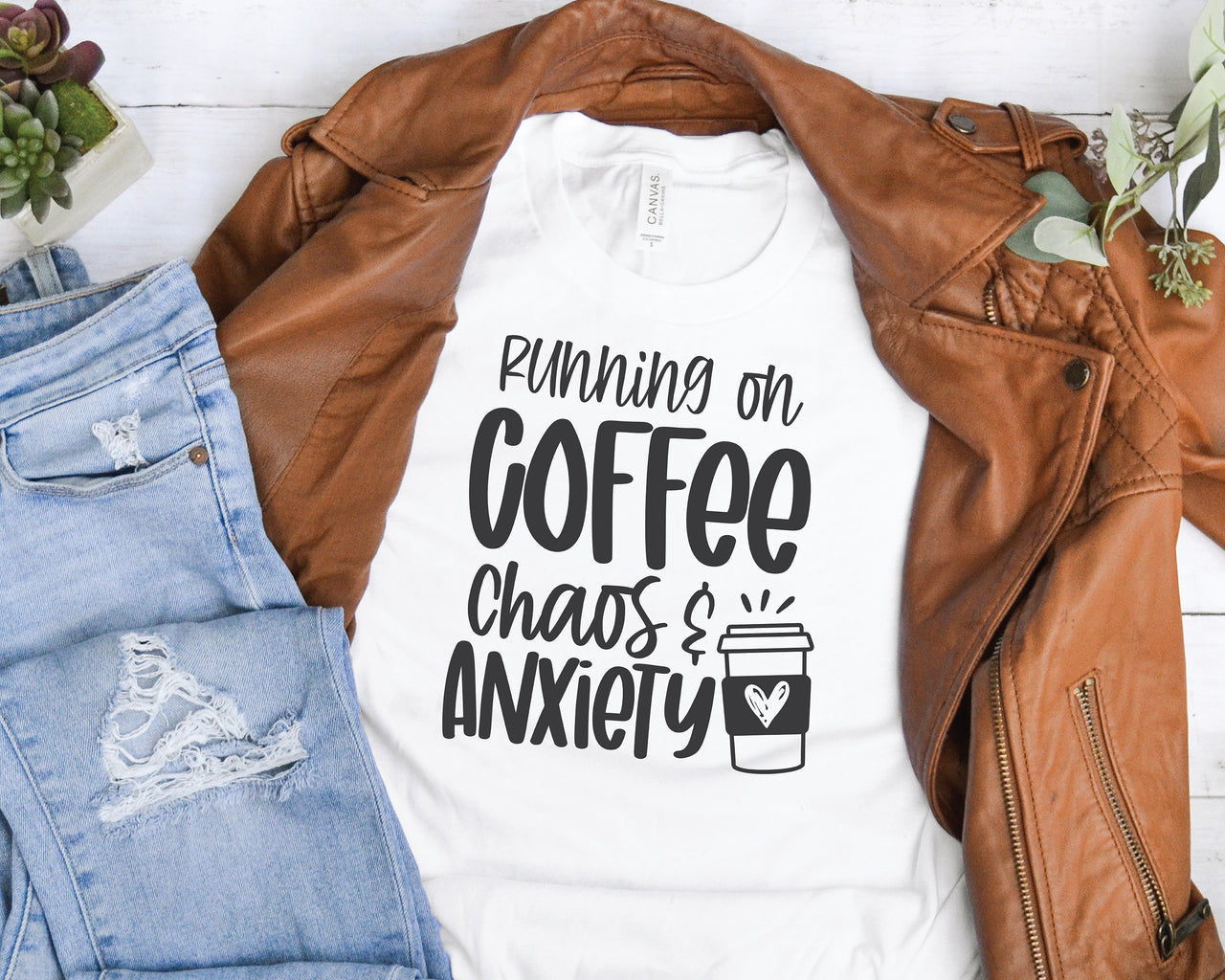 Running On Coffee Chaos And Anxiety SVG