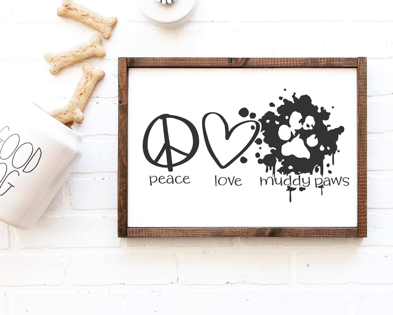 Peace Love Muddy Paws SVG