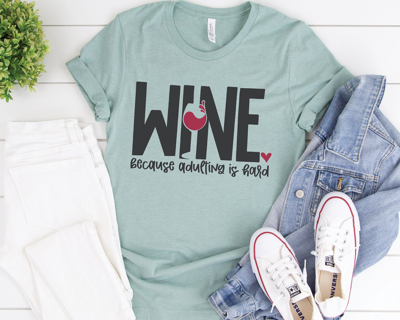 Wine Because Adulting Is Hard SVG