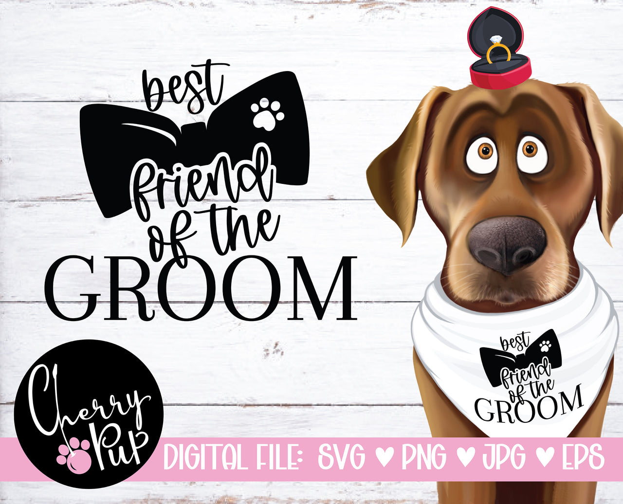 Best Friend Of The Groom Dog Bandana SVG