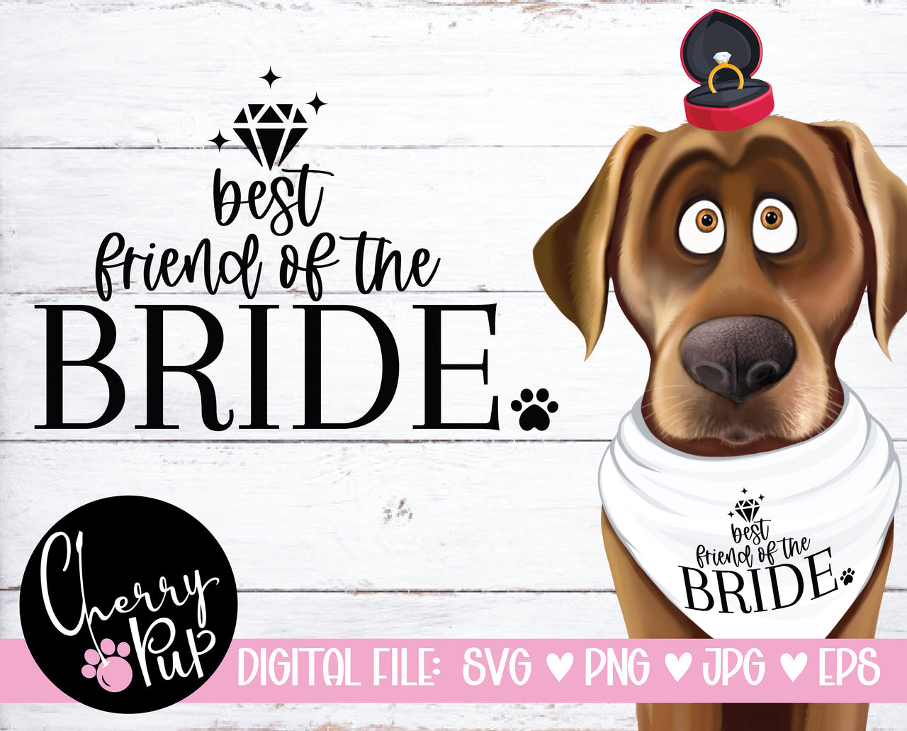 Best Friend Of The Bride Dog Bandana SVG