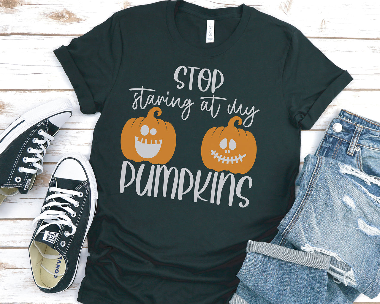 Stop Staring At My Pumpkins SVG