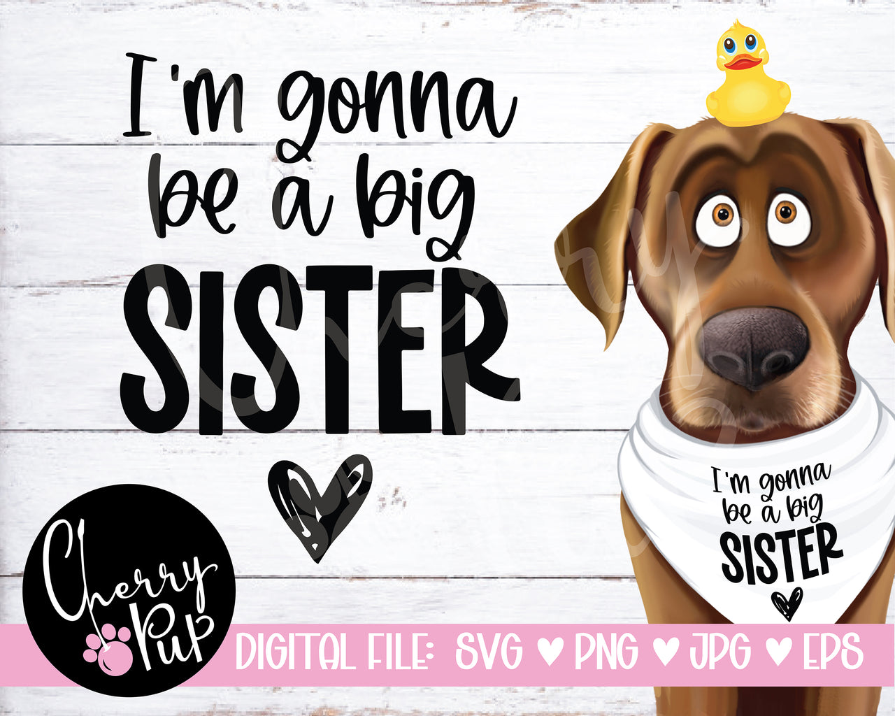 I'm Going To Be A Big Sister Dog Bandana SVG