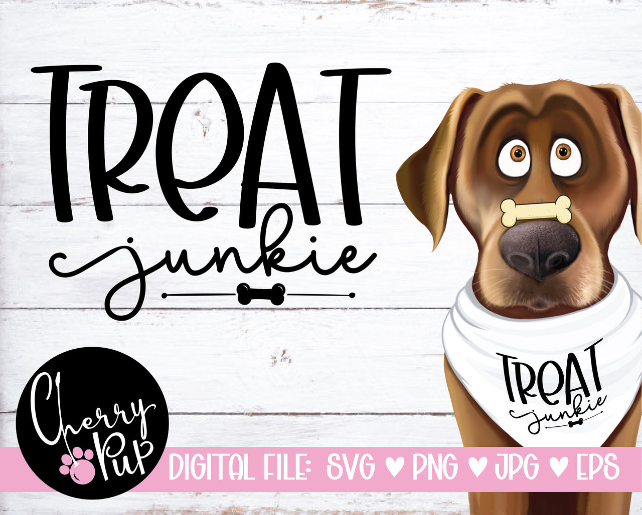 Treat Junkie Dog Bandana SVG