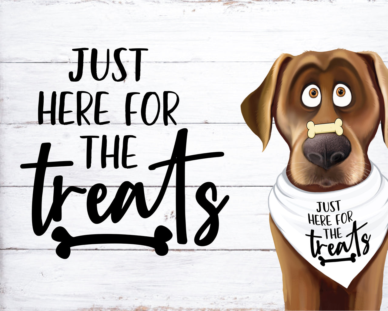 Just Here For The Treats Dog Bandana SVG