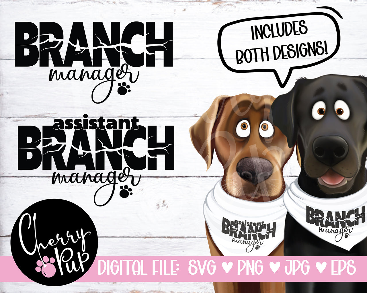 Branch Manager Dog Bandana SVG