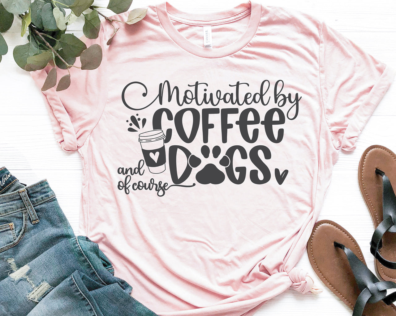 Motivated By Coffee And Dogs SVG