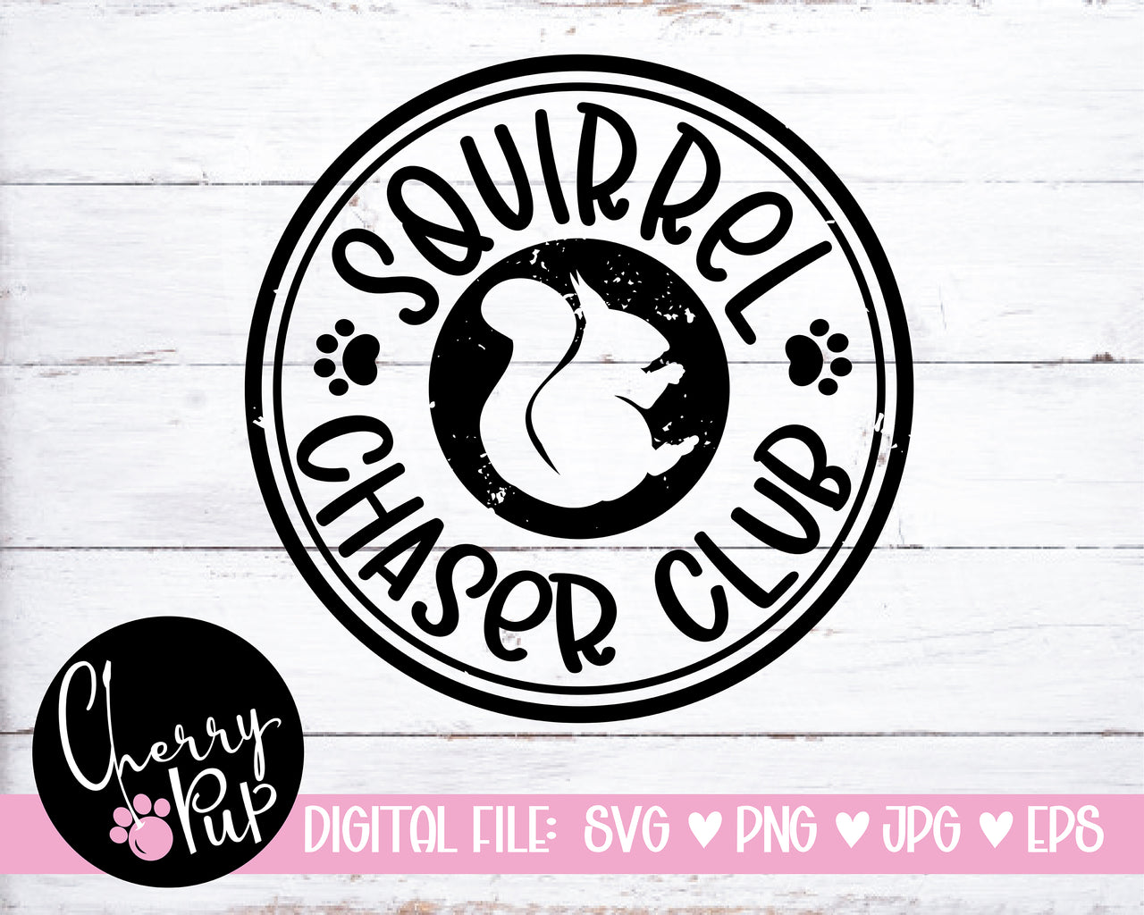 Squirrel Chaser Club Dog Bandana SVG