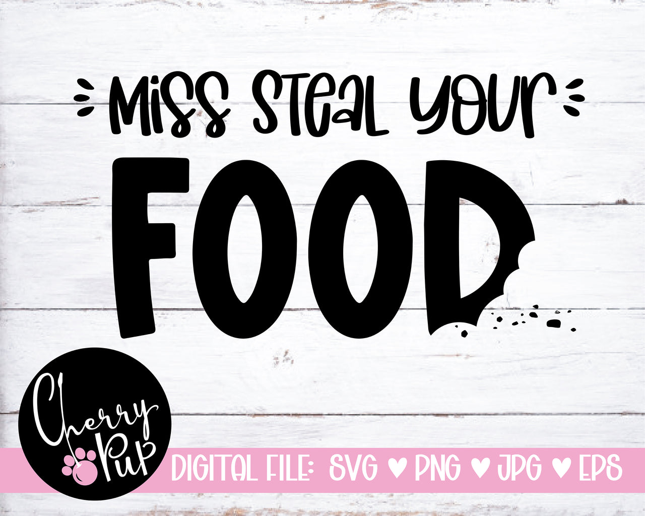 Miss Steal Your Food Dog Bandana SVG