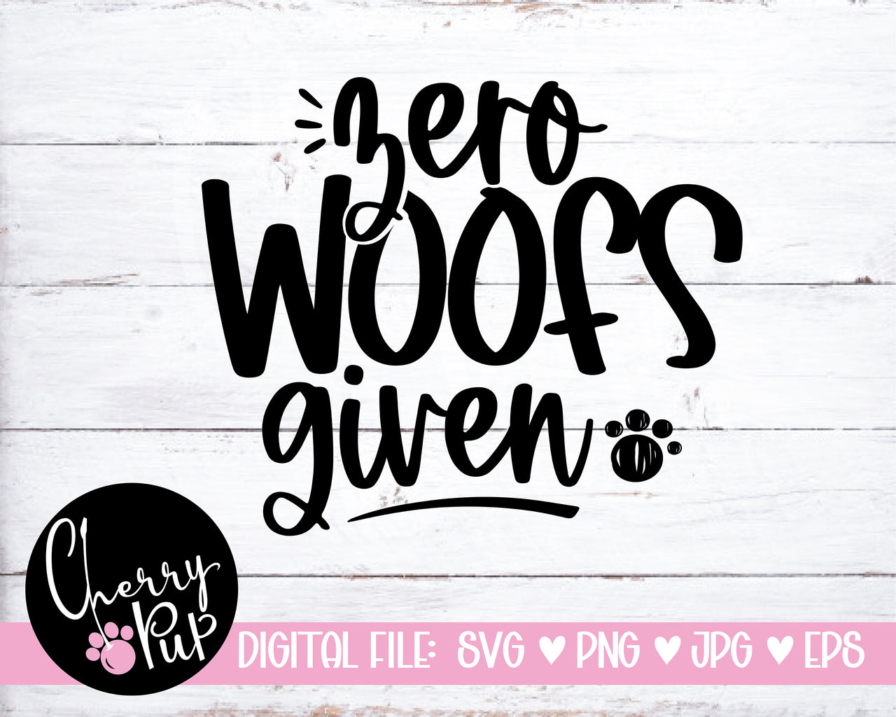 Zero Woofs Given Dog Bandana SVG