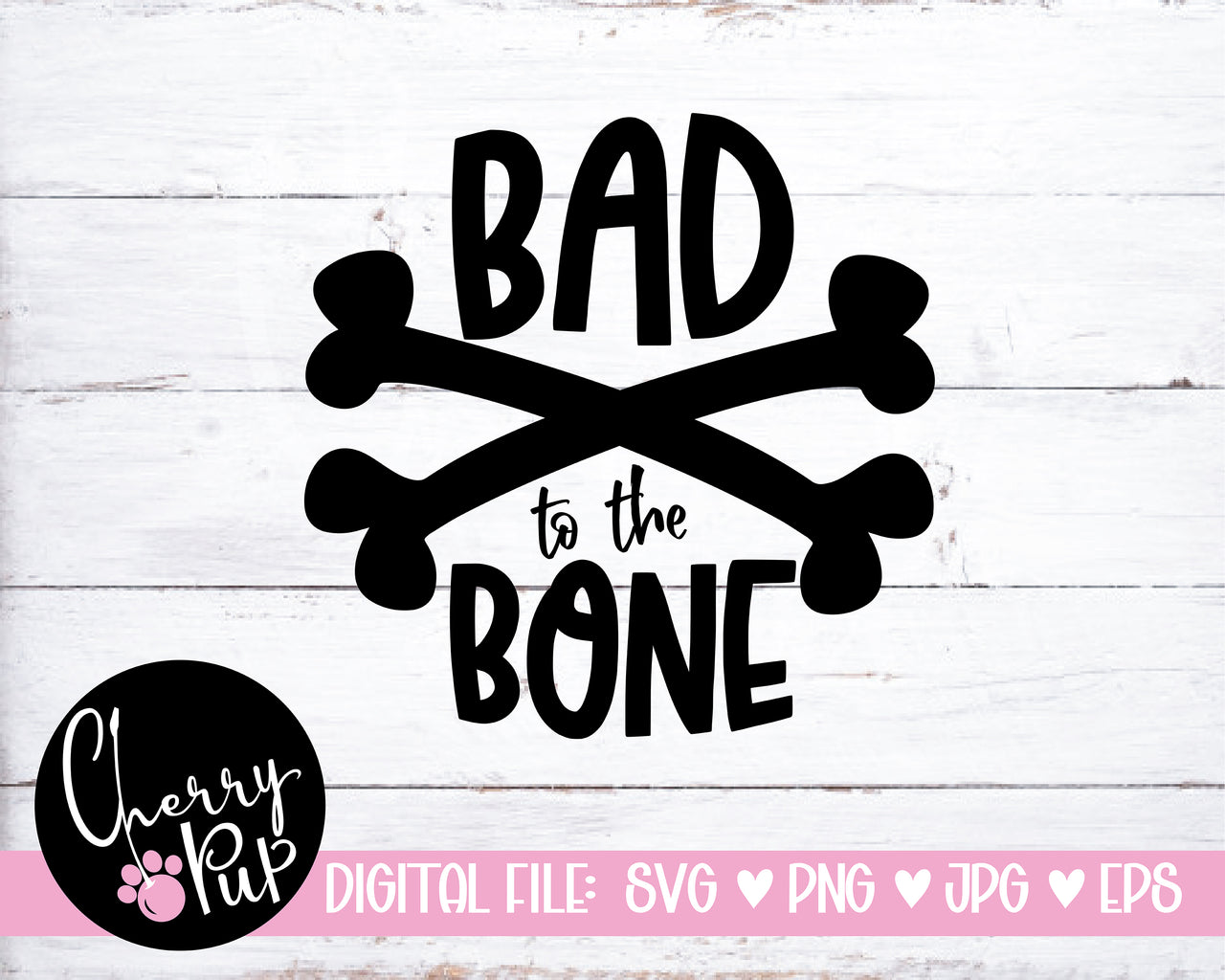 Bad To The Bone Dog Bandana SVG