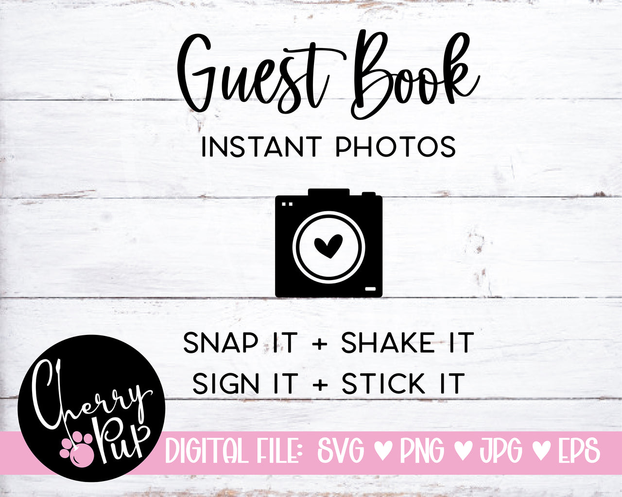 Instant Photo Wedding Guest Book SVG