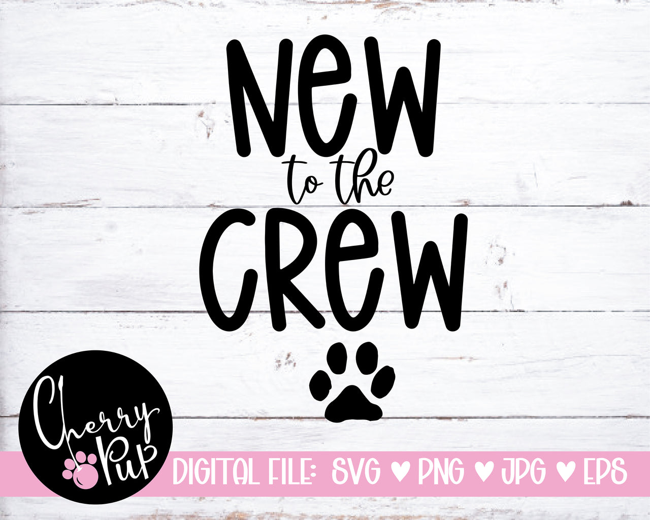 New To The Crew Dog Bandana SVG