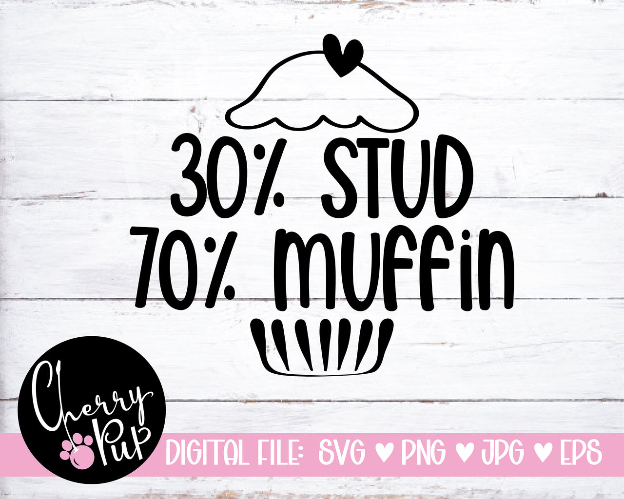 30% Stud 70% Muffin Dog Bandana SVG