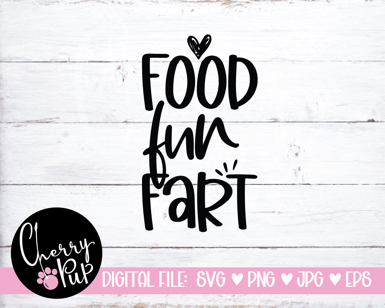 Food Fun Fart Dog Bandana SVG