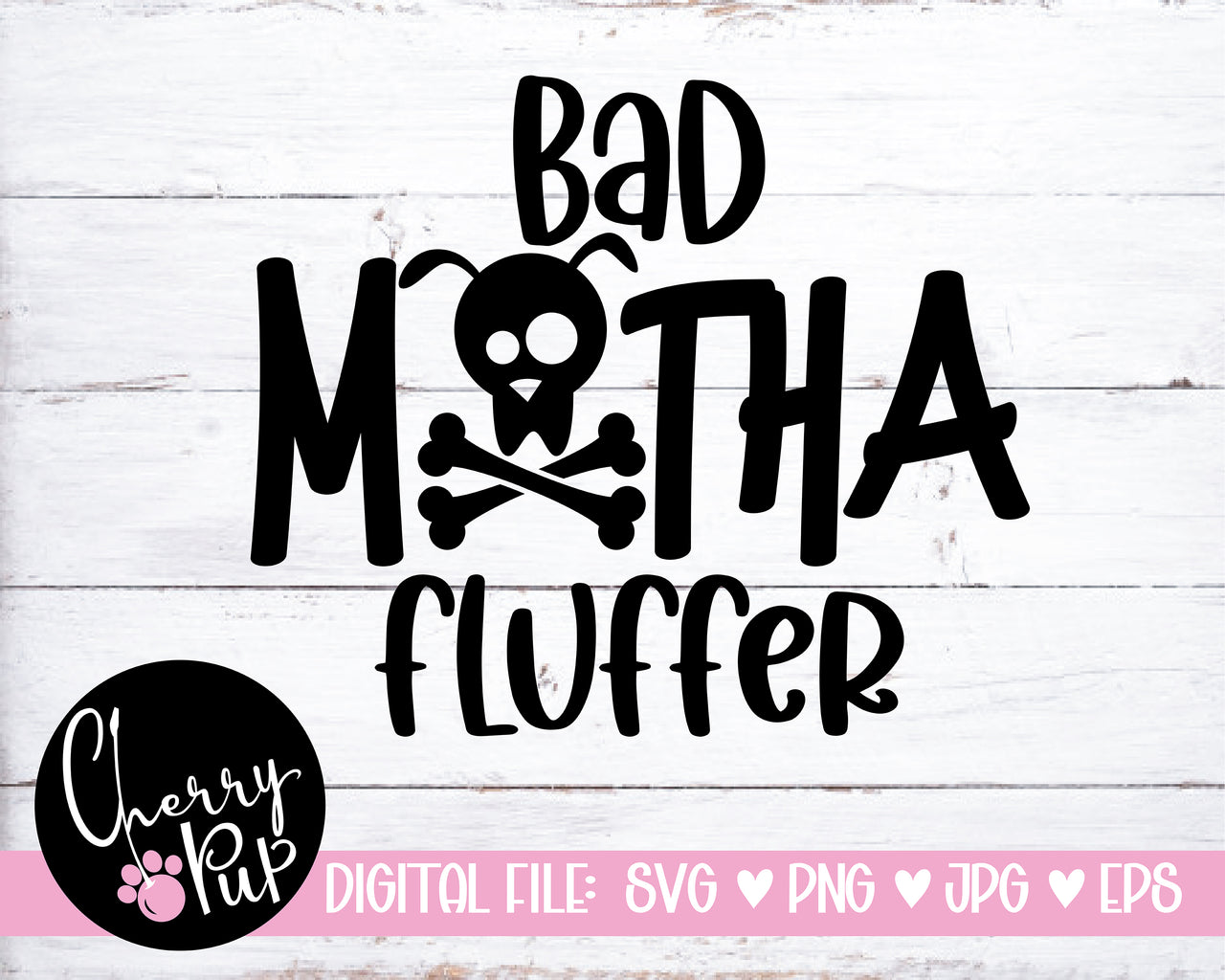 Bad Motha Fluffa Dog Bandana SVG