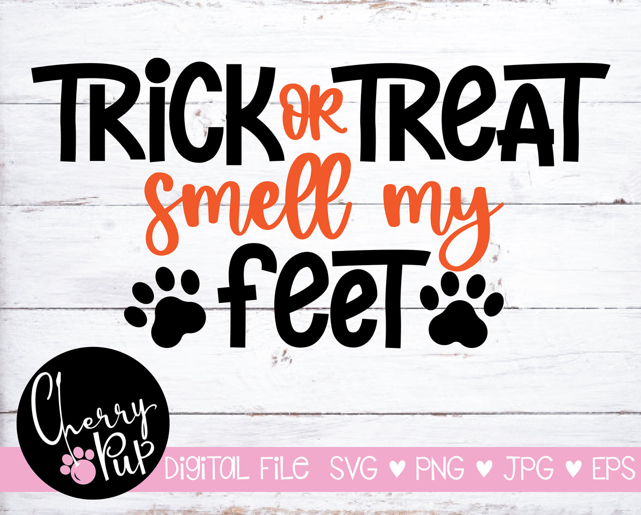 Trick of Treat Smell My Feet Dog Bandana SVG