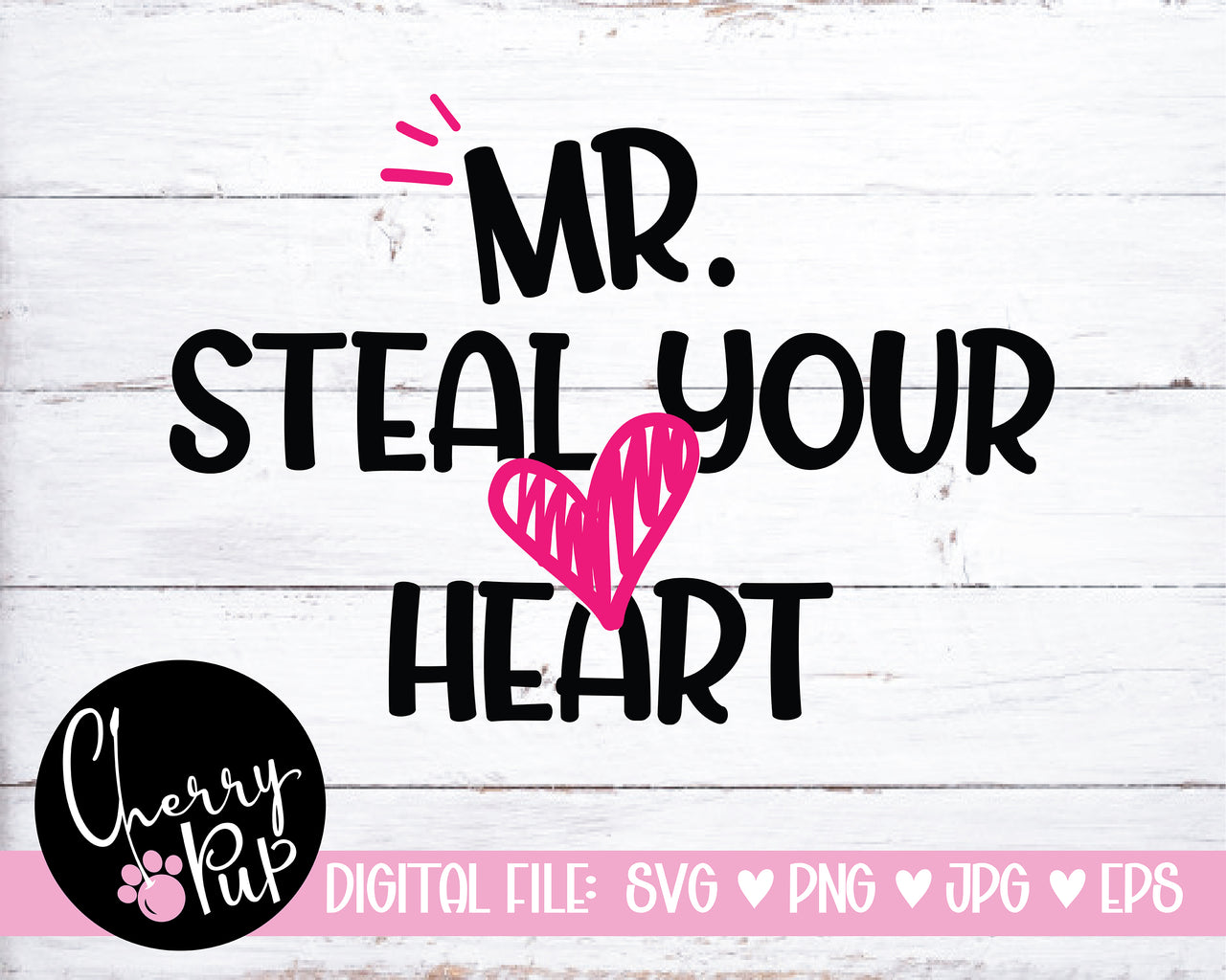 Mr. Steal Your Heart Dog Bandana SVG