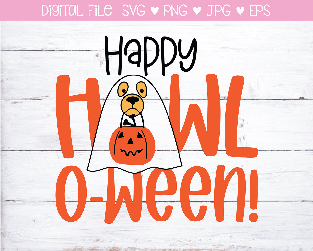 Happy Howl-O-Ween Dog Bandana SVG