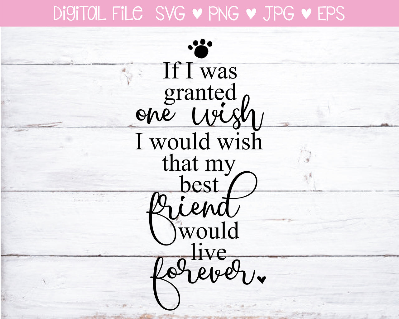 I Wish My Best Friend Would Live Forever SVG