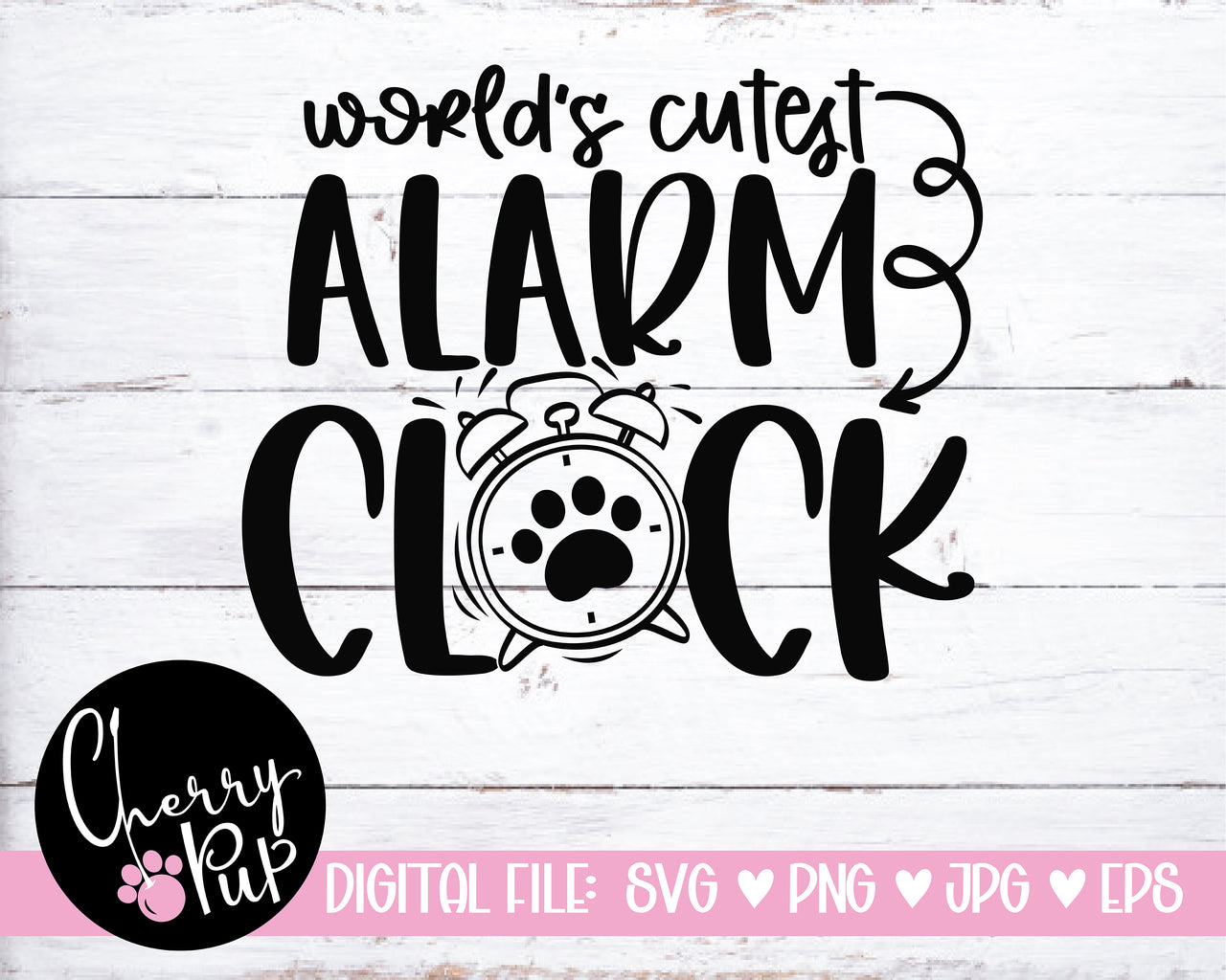 World's Cutest Alarm Clock Dog Bandana SVG