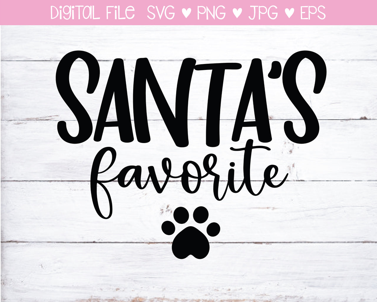 Santa's Favorite Dog Bandana SVG
