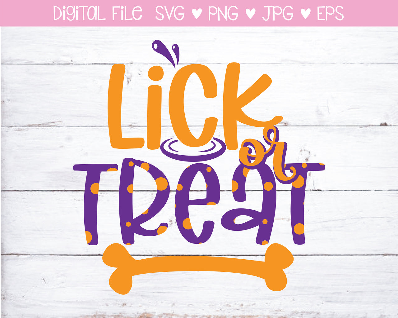 Lick Or Treat Dog Bandana SVG