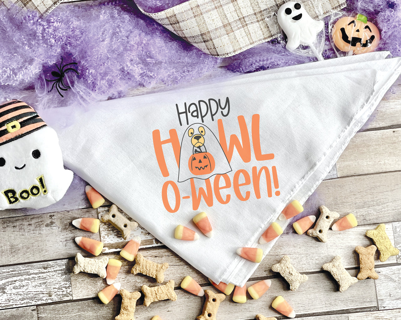 Happy Howl-O-Ween Dog Bandana SVG