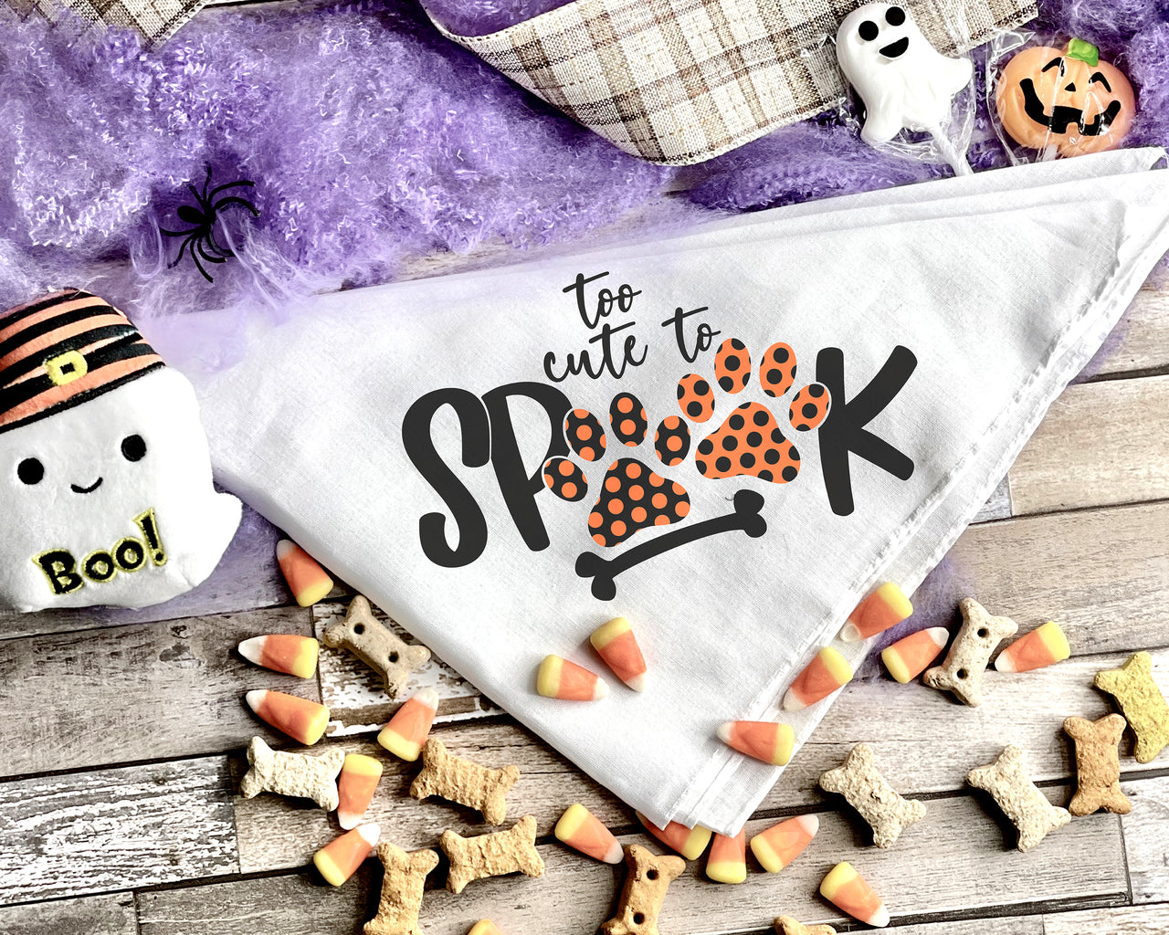 Too Cute To Spook Dog Bandana SVG