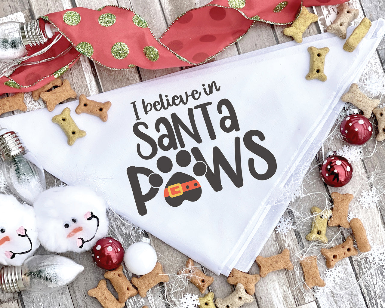 I Believe In Santa Paws Bandana SVG