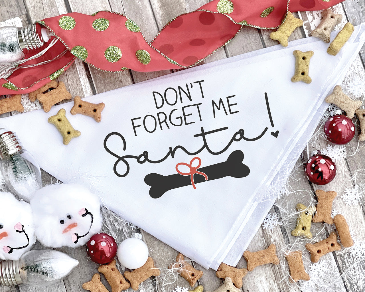 Don't Forget Me Santa Dog Bandana SVG