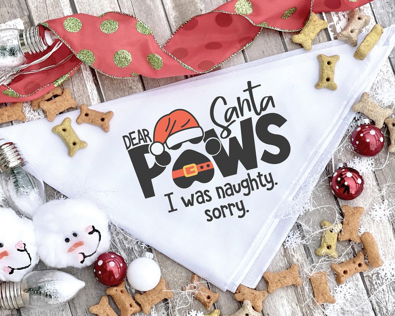 I Was Naughty Santa Dog Bandana SVG