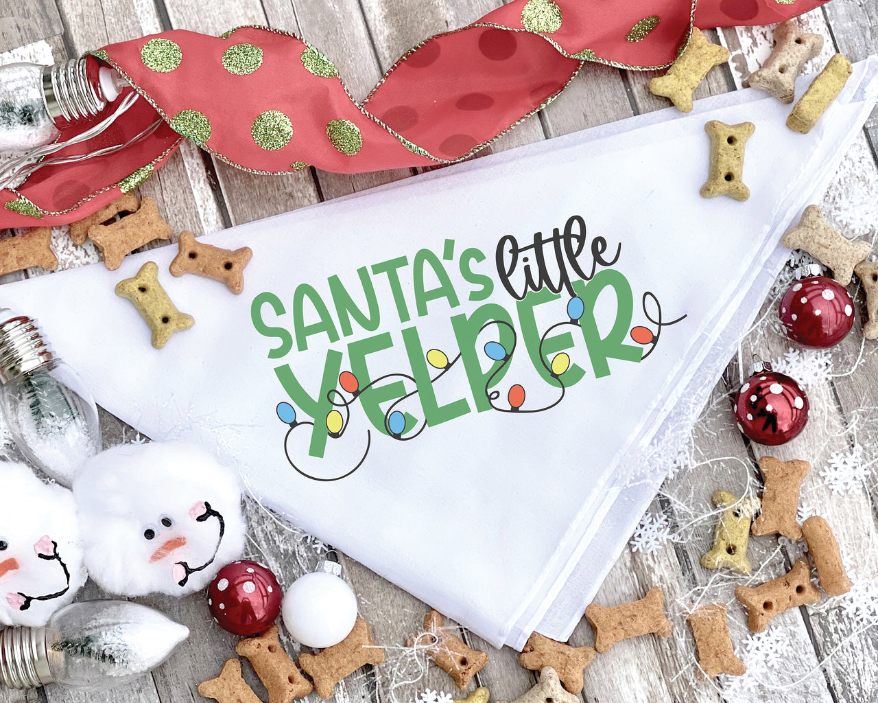 Santa's Little Yelper Dog Bandana SVG